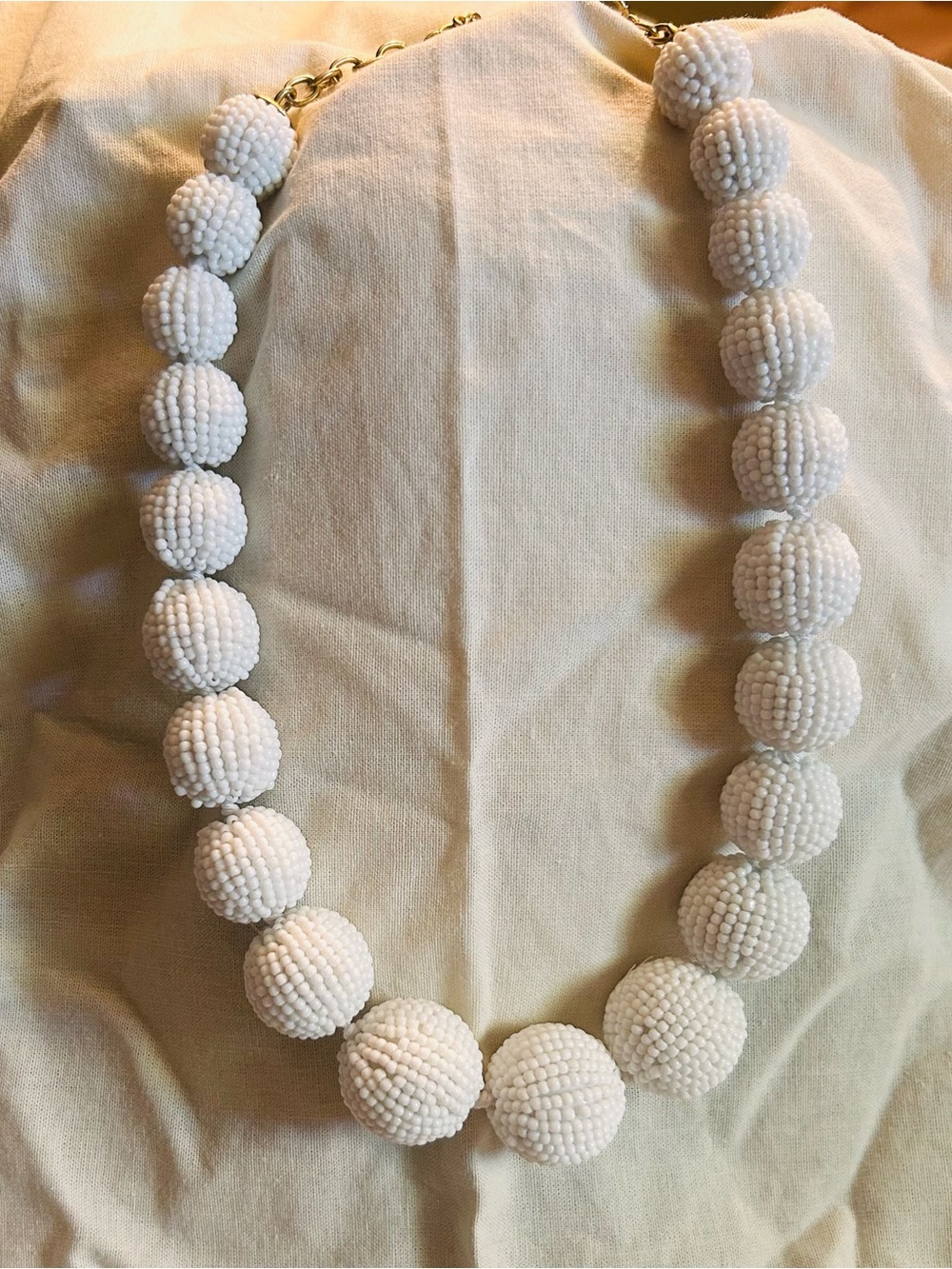 J. Crew White Beaded Statement Necklace